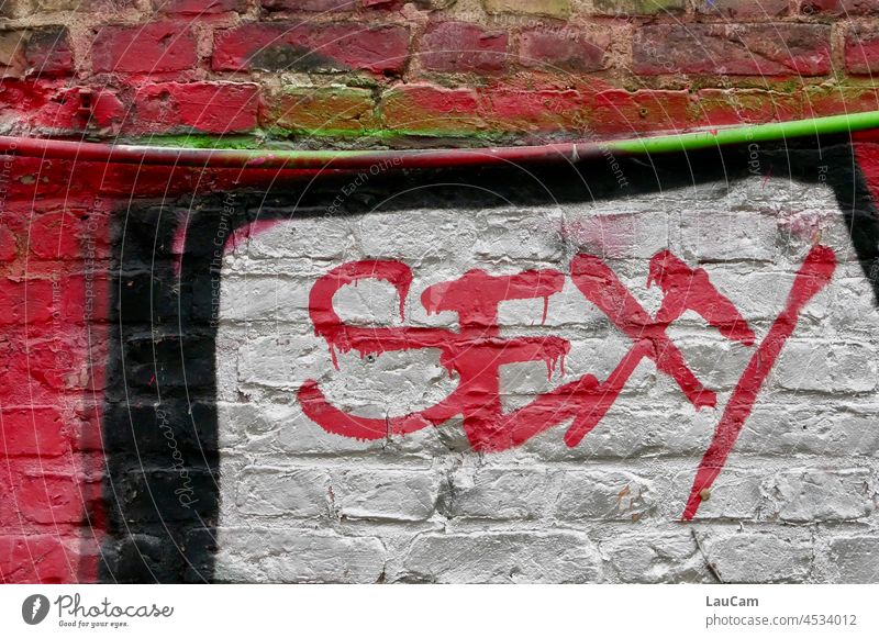 sexy Graffiti Wall (building) mind-blowing pretty handsome wow writing Characters Letters (alphabet) Word compliment street art Mural painting Red
