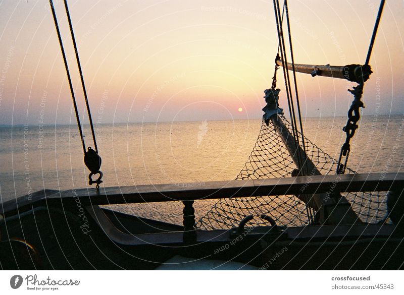 sunset Sunset Ocean Watercraft Romance Evening Vacation & Travel