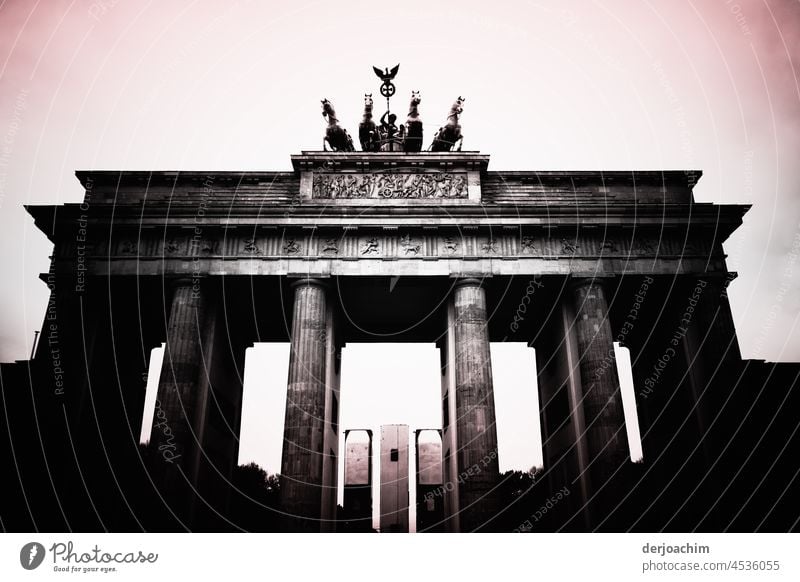 The landmark of Berlin : Brandenburg Gate Architecture Capital city Downtown Berlin Germany Tourism Tourist Attraction Landmark City trip Sightseeing Monochrome