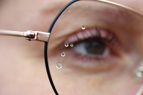 Beauty in the eye of the beholder | Tears on glass Eyes Eyeglasses Glass Drop look at topic day Looking Spectacle frame ophthalmic lens interpretation Face