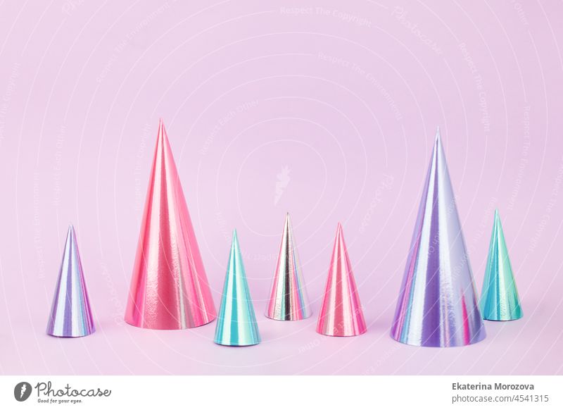 Futuristic modern abstract happy New Year 2022, Merry Chrstmas concept. Pine tree frm hlgram paper on pastel violet backgroun, copy space, banner for yur site, invitation, flyer