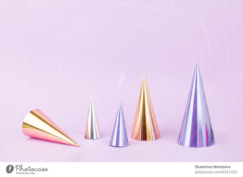 Futuristic modern abstract happy New Year 2022, Merry Chrstmas concept. Pine tree frm hlgram paper on pastel violet backgroun, copy space, banner for yur site, invitation, flyer