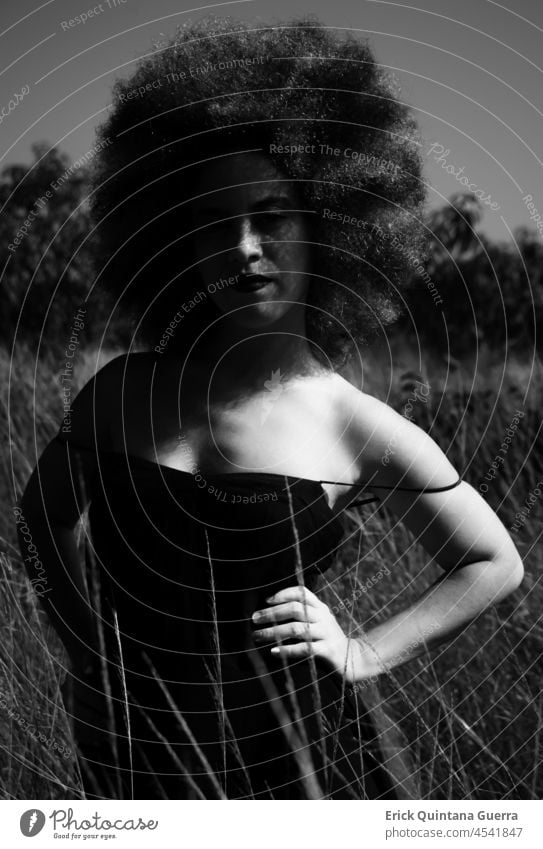 A woman portrait in the country side Tree Trees Woman Woman's body woman power woman standing Dress black and white Black and white photography