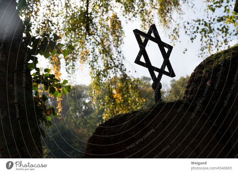 Star of David in a Jewish cemetery religion Anti-semitism Judaism Cemetery Autumn Stars Jews