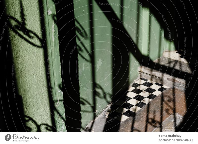 shades City urban Shadow Architecture colourful old house Old building Architecture of the 20th century Eastern Europe Hungary Abstract abstract architecture