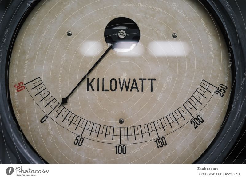Measuring instrument for kilowatts, power, energy Kilowatt Performance Energy Electricity pointer Scale Round Glass energy revolution stream high performance