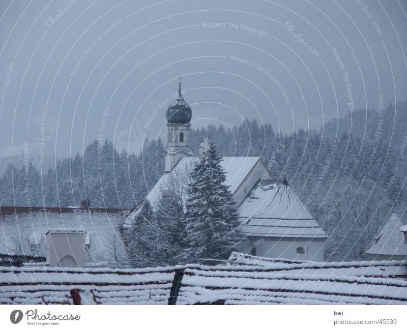 Church in the snow Germany Forest Twilight Religion and faith Landscape Snow feet