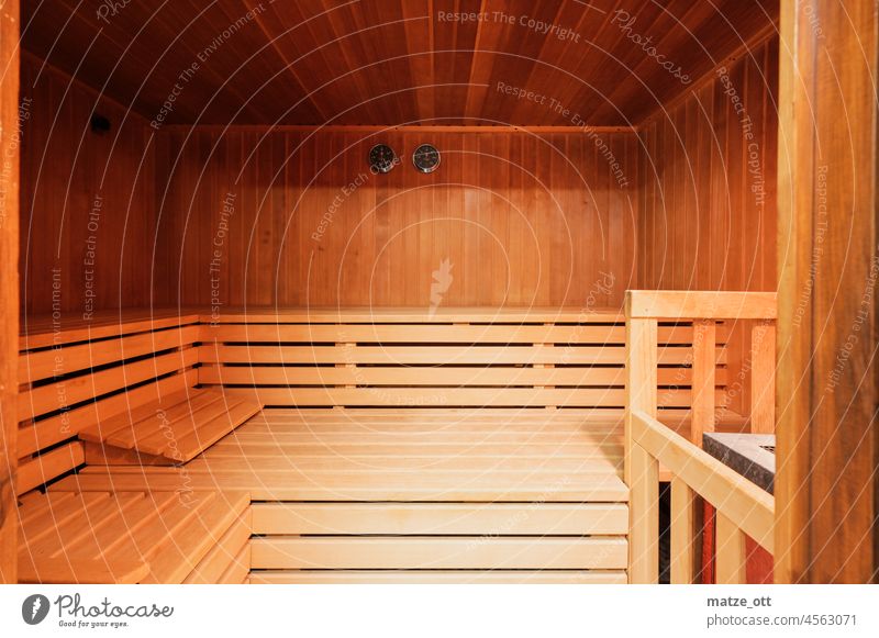 Sauna deserted wood Wood wooden Deserted tranquillity Wellness ardor perspire relaxation Wooden boards Couch kiln Heating Temperature Relaxation Spa Healthy