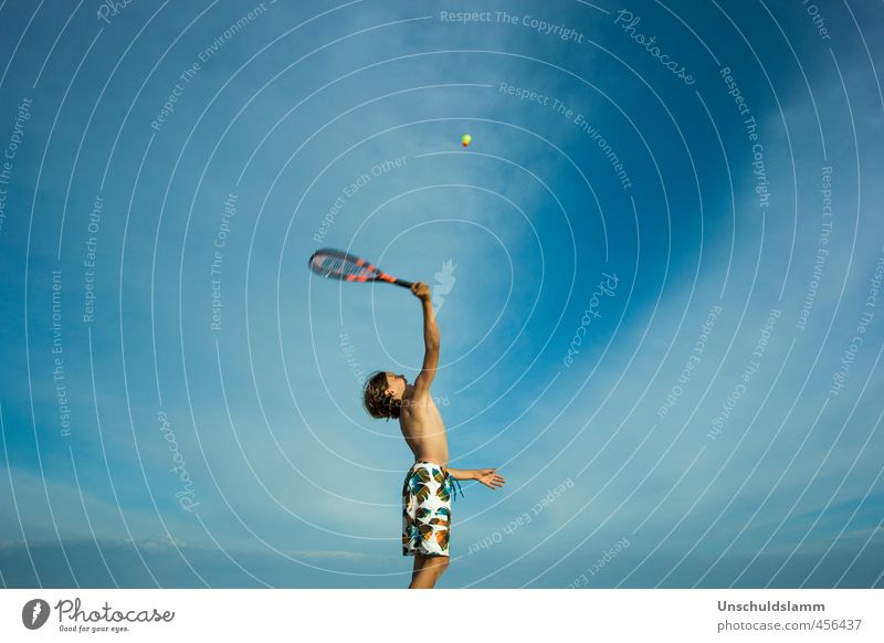 speedminton Athletic Fitness Leisure and hobbies Playing Vacation & Travel Summer Summer vacation Beach Sports Sports Training Human being Masculine Boy (child)