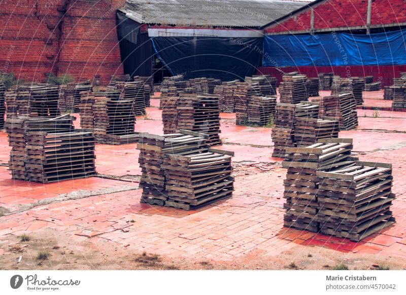 The famous centenarian traditional kilns for manufacturing handmade bricks in Vinh Long Province of Mekong Delta, Vietnam vinh long brickyard vietnam