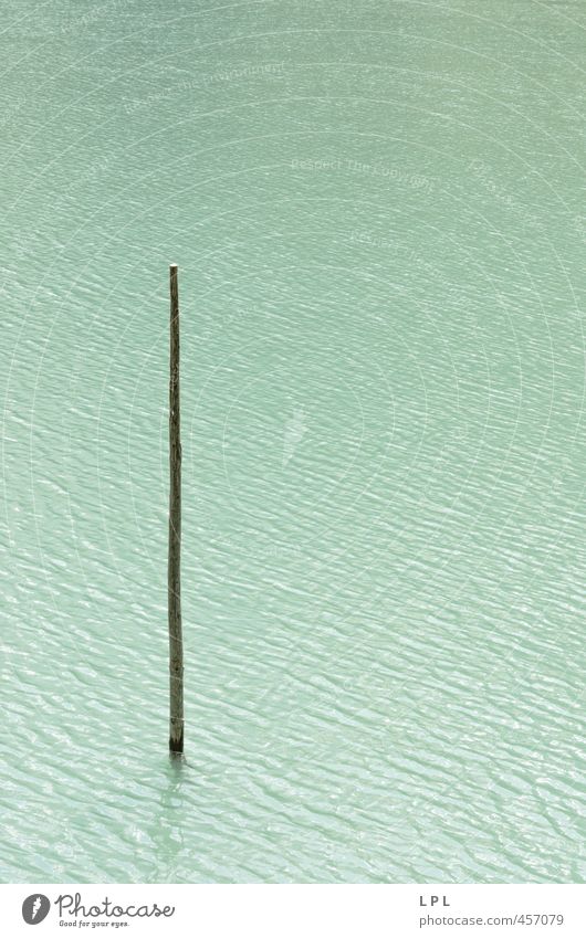 Stock in the water - Stakeholder Wood Planning Stick Water stakeholders Lake Oeschinen Stand Simple Loneliness Mountain lake Switzerland Alps Line To anchor