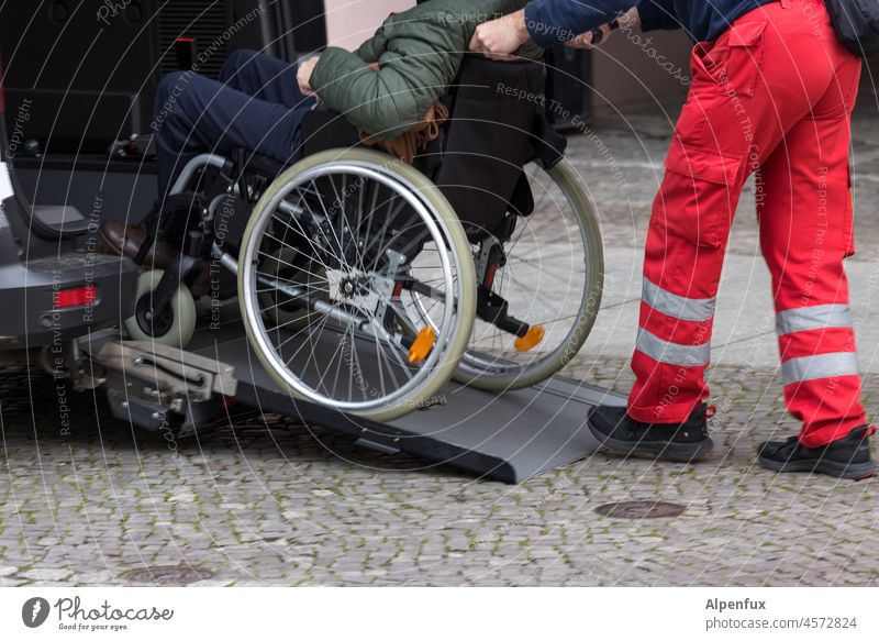 An important role... Wheelchair Mobility Handicapped Exterior shot handicap Human being care Healthy people Rehabilitation Help helping helping hand Illness
