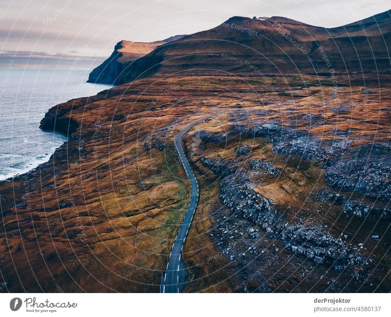 Faroe Islands: View of Eysturoy island with road Territory Slope curt Dismissive cold season Denmark Experiencing nature Adventure Majestic Curiosity