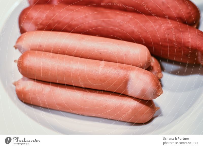 Wiener and bockwurst Wienerwiener Vienna sausage beef sausage Meat Plate Kitchen boil Eating Nutrition Food Lunch Dinner Close-up Healthy Eating