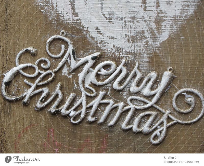 lettering with flourish Merry Christmas Curlicue Kitsch Christmassy tawdry Letters (alphabet) Word leap Text Characters writing Typography Deserted