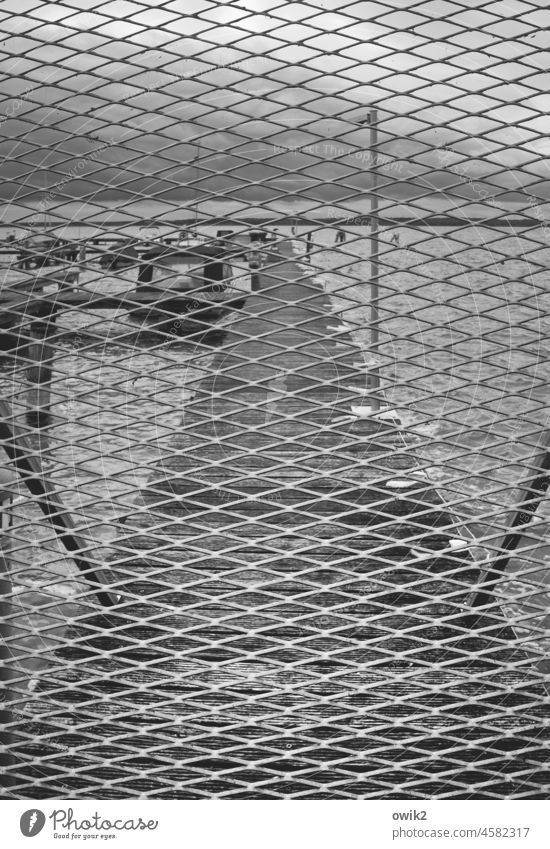 Jetty jetty Closed Safety interdiction shut Demanding too Dismissive Horizon Environment Water Lakeside Idyll Entrance door Fence Portal gate Exterior shot
