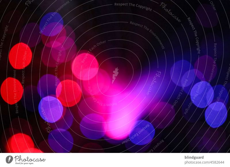 Red & Blue & Pink & Black Light bokeh Play of colours points lines Emotions color change blurriness background hazy Decoration Abstract Christmas clearer