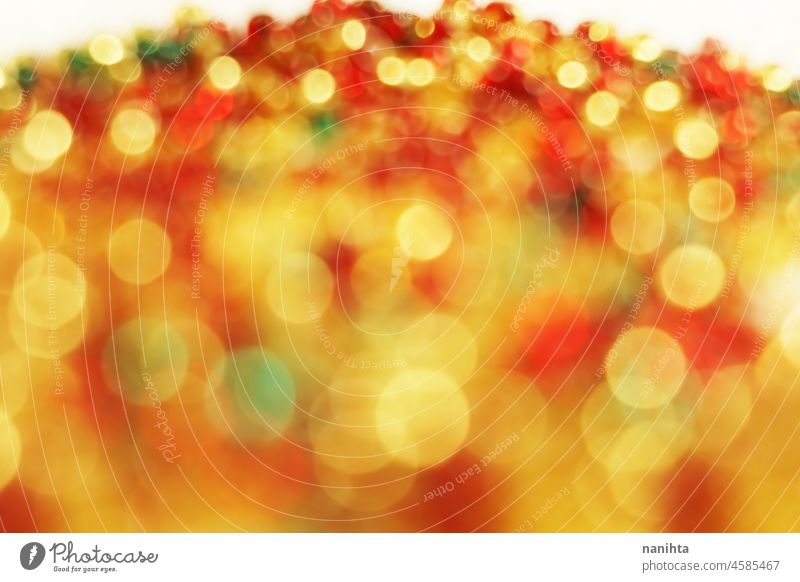 Beautiful bokeh abstract background christmas color bright light blur defocused dreamy shape texture pattern design shine