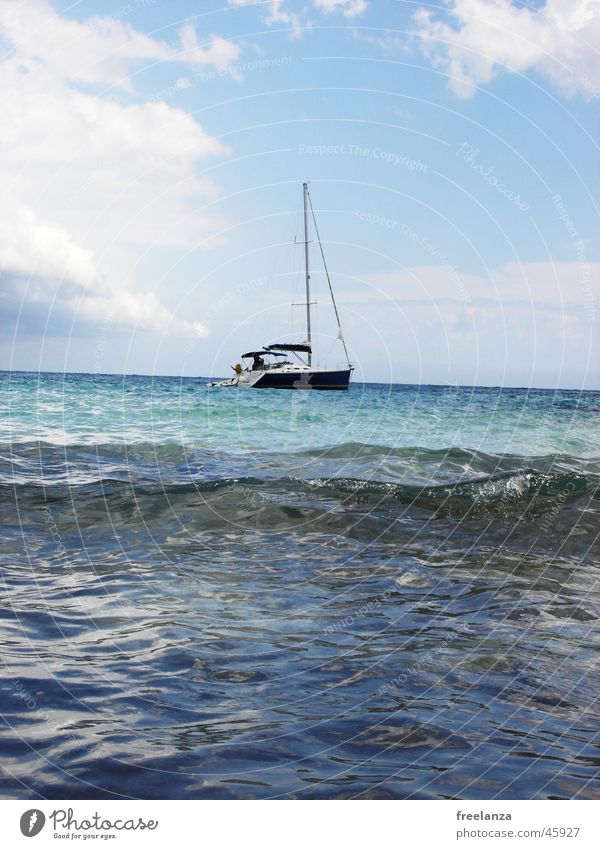 sailing vessel Ocean Clouds Watercraft Vacation & Travel Sun Blue Sky Cuba Sail