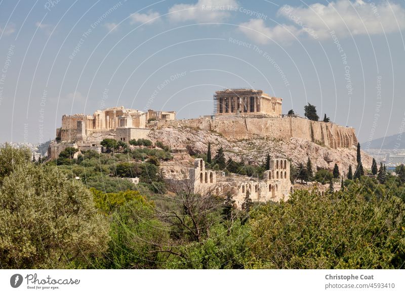 The Acropolis of Athens is an ancient citadel located on a rocky outcrop above the city which contains the ruins of many ancient buildings of great architectural and historic significance, including the Parthenon.