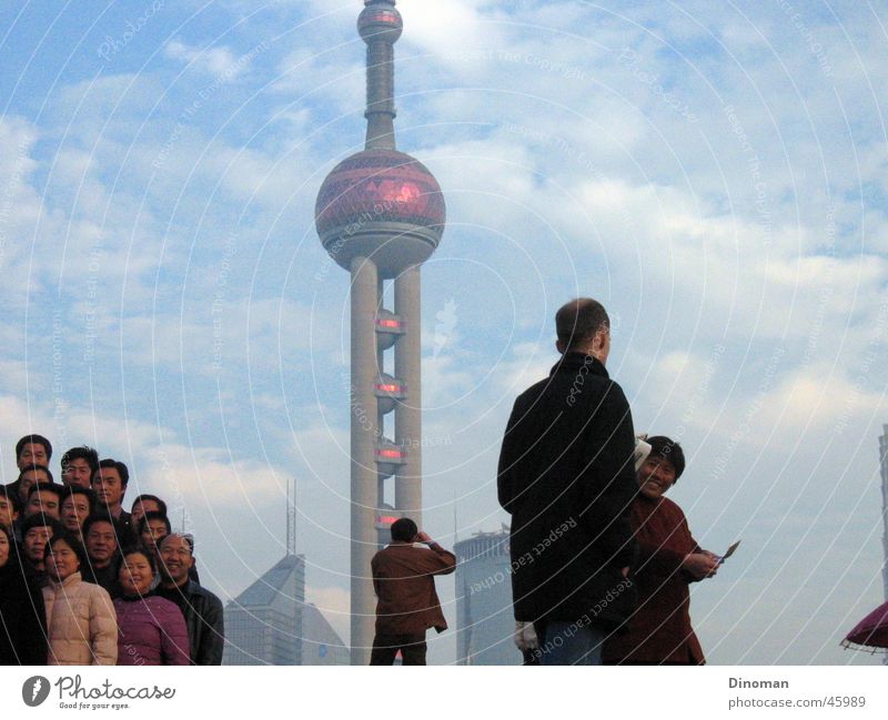 Pearl of Asia, Shanghai China Clouds Chinese Photographer Tourist Pu Dong Sky Multiple Bundle Television tower