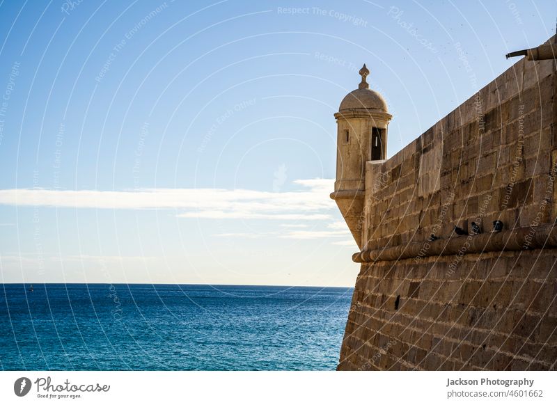 Watchtower of Sesimbra Fortress, Portugal watchtower fortress sesimbra landmark portugal castle santiago james saint james historic building military monument