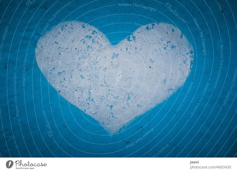 A heart for all who like BLUE Heart Heart-shaped Sincere Blue Painted Symbols and metaphors Sympathy Love Emotions Happy Declaration of love Sign With love