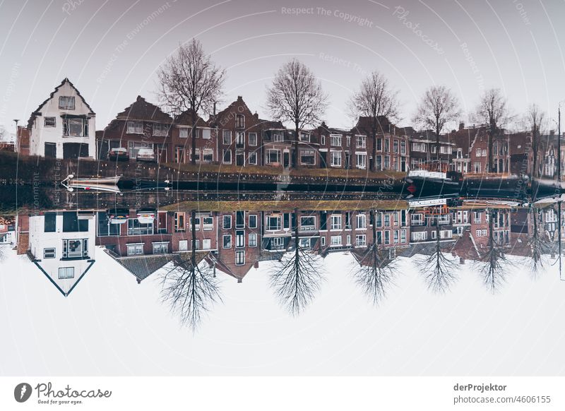 Historic houses in the reflection in Dokkum II Unwavering Vacation & Travel Tourism Trip Far-off places Environment Joie de vivre (Vitality) Life Channel