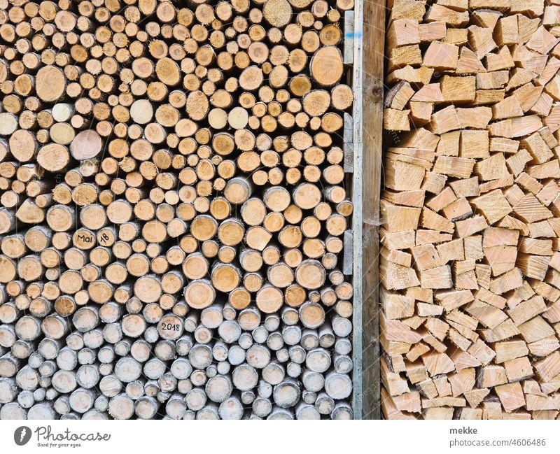 Round or square, you have the choice Wood Firewood firewood store Supply Storage Wall (building) Stack Logs Fireside kiln Heating by stove Winter warm Cold
