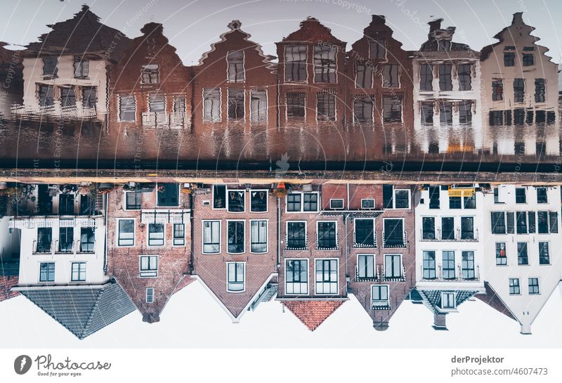 Historic houses in the reflection in Dokkum Unwavering Vacation & Travel Tourism Trip Far-off places Environment Joie de vivre (Vitality) Life Channel