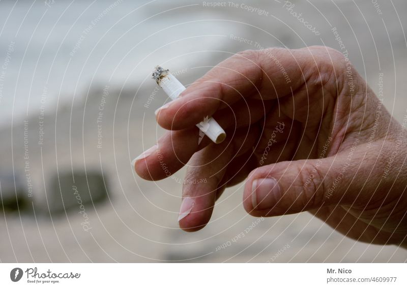 Smoking endangers health Hand Fingers Addiction Addictive behavior addictive Unhealthy Cigarette Debauchery Nicotine Dependence Health hazard Harmful to health