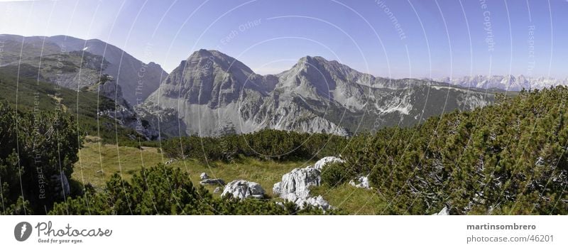 alpine kitsch Horizon Panorama (View) Hiking Mountain Nature Sky Rock Large Panorama (Format)