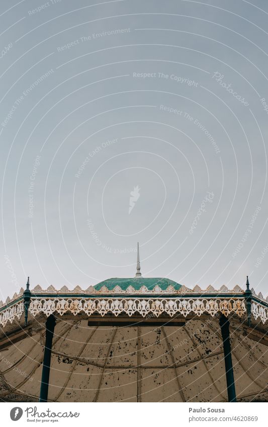 bandstand ceiling Ceiling Copy Space top Day Deserted Colour photo Architecture Old Manmade structures Building Sky Structures and shapes Facade Roof