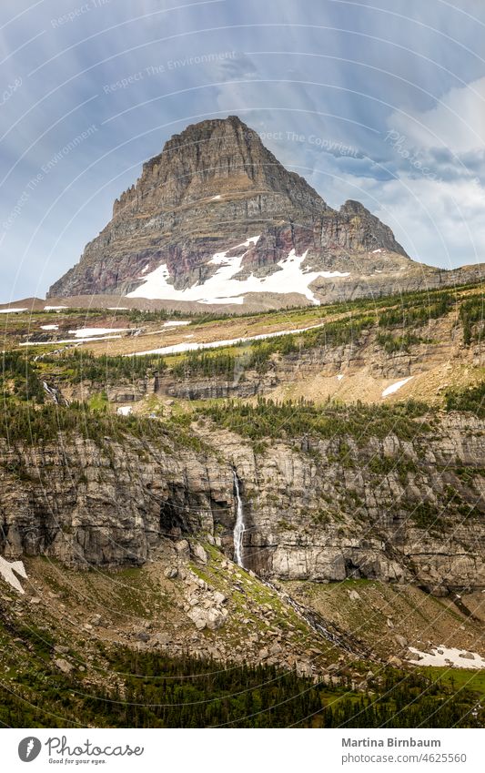 Majestic view from the Going to sun road in the Glacier National Park , Montana going to the sun panorama panoramic landscape glacier national park overlook