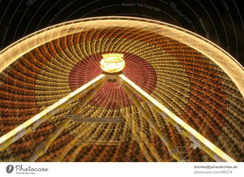 Who wants again, who has not yet Ferris wheel Colossus Fairs & Carnivals Night Light Pattern Long exposure Motionless Krefeld wonder static dynamic Dynamics