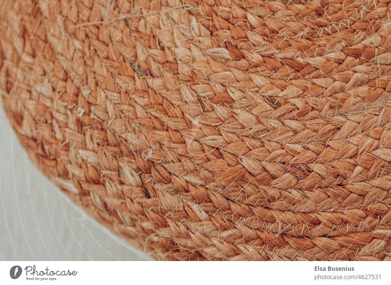 Beanbag braided beanbag Brown Plaited Pattern boho naturally Material Cloth Cozy Design Detail Craft (trade) Close-up background textile textured Surface
