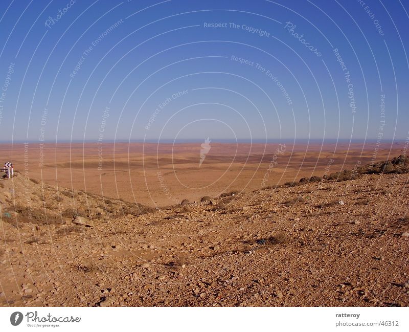 View into the desert Desert Sand Sky Earth steppe Gloomy