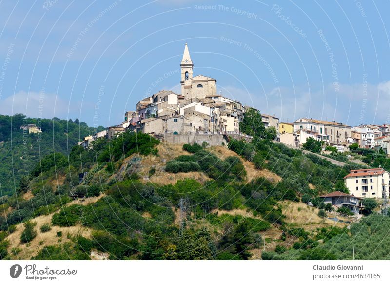 Landscape in Campobasso province, Molise, Italy. View of Guardialfiera Europe June Termoli city cityscape color day hill historic landscape nature old outdoor