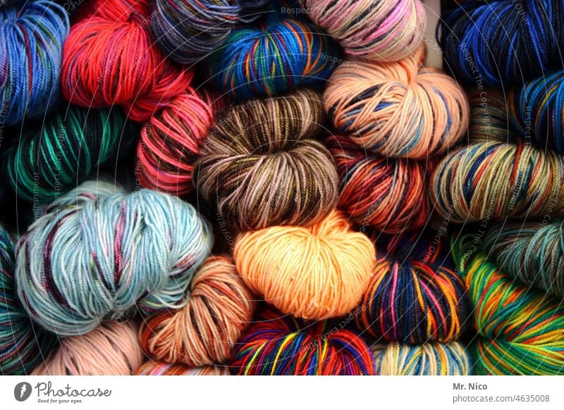 Colorful Wool Yarn Balls Stock Photo, Picture and Royalty Free
