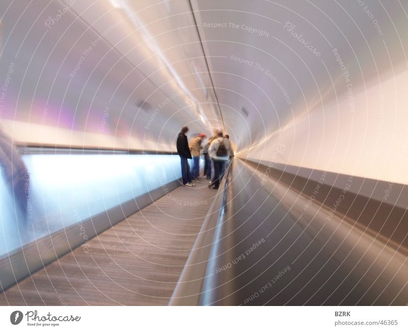 traveling with the speed of light Light Human being Tunnel long shutterspeed escalator.