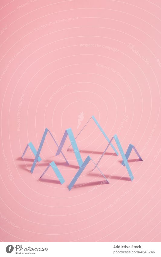 Zig Zags patterns on pink background zig zag concept geometry abstract chart graph tendency graphic scheme shape design studio creative modern color style form