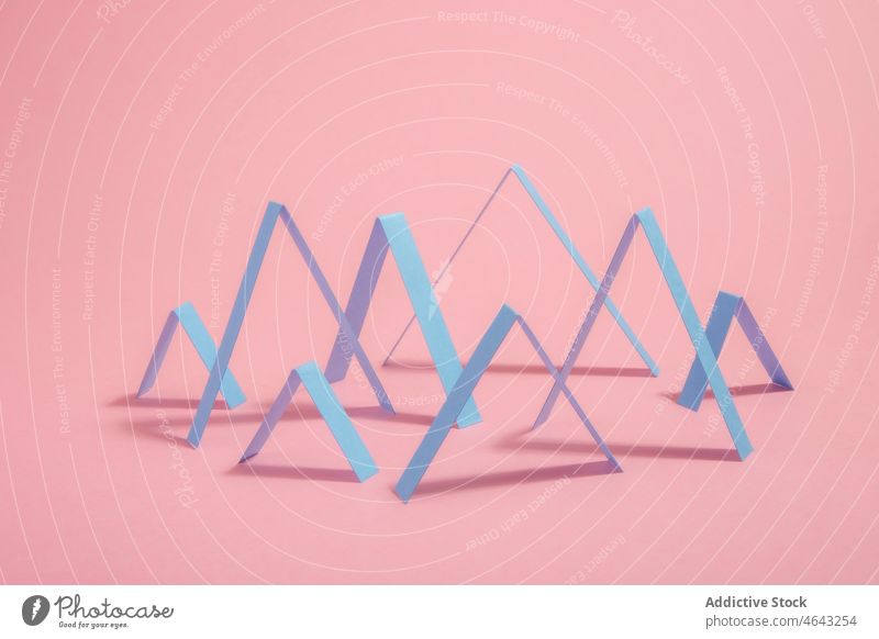 Zig Zags patterns on pink background zig zag concept geometry abstract chart graph tendency triangle graphic pyramid scheme shape design studio creative modern
