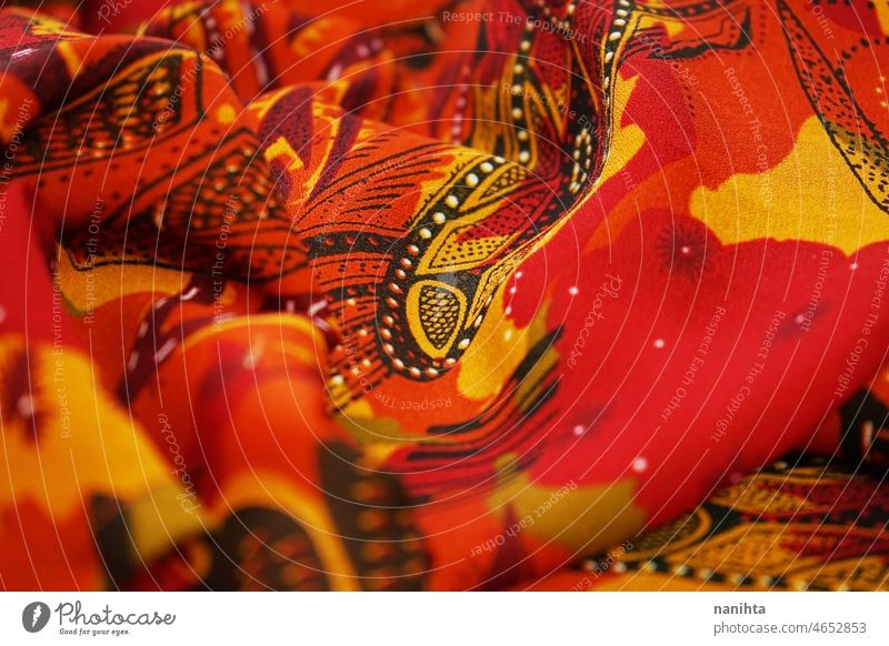 Kalamkari indian clothes design kalamkari ethnic texture pattern colorful red orange yellow textile abstract fashion trendy organic no people ethnical black
