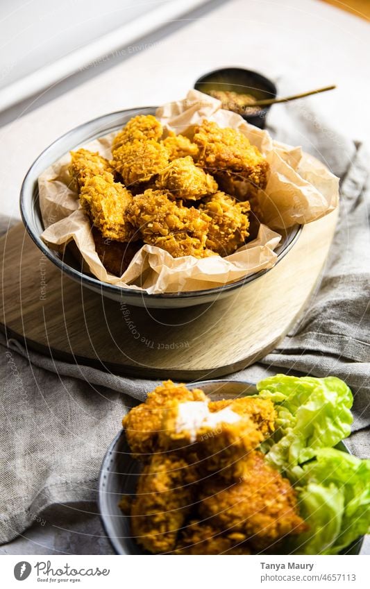 vegan fried nuggets in a bowl Nuggets chicken Food Fast food Chicken lunch junk food Vegan diet Food photograph Eating Healthy Eating Good Lifestyle fast good