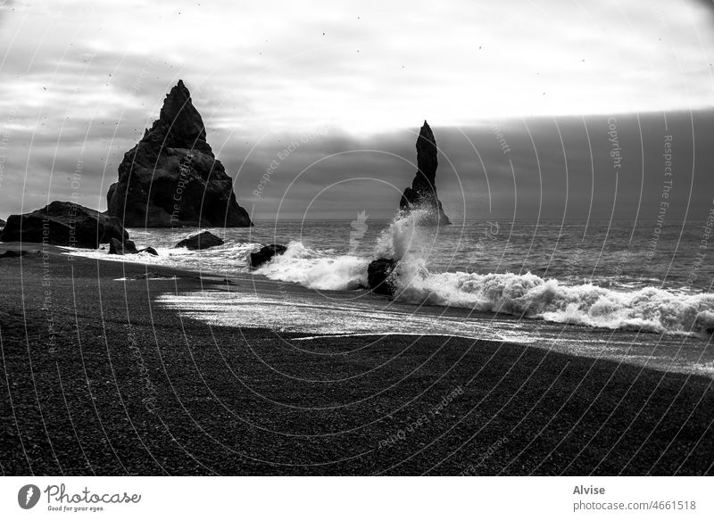2021 08 18 Reynisdrangar waves break 1 lava water beach iceland black nature icelandic sand coast sea vik reynisdrangar coastline travel seascape rock formation