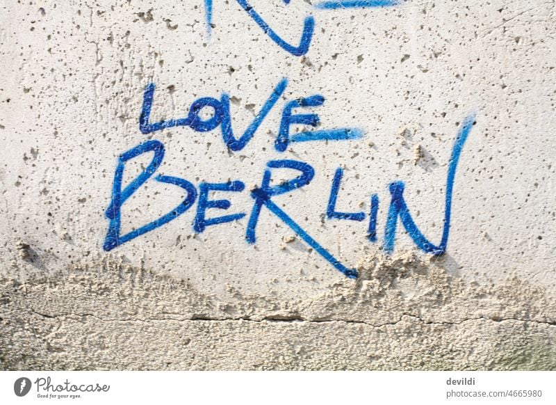 I Love Berlin - tag on wall of houses Capital city Exterior shot Architecture Downtown Colour photo Germany Downtown Berlin Town House (Residential Structure)