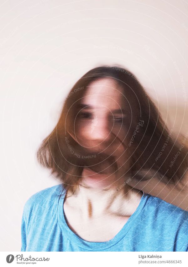 Blurred photo of woman with short hair Hair Hair and hairstyles Strand of hair Woman Beautiful Feminine Head Young woman Human being Youth (Young adults)