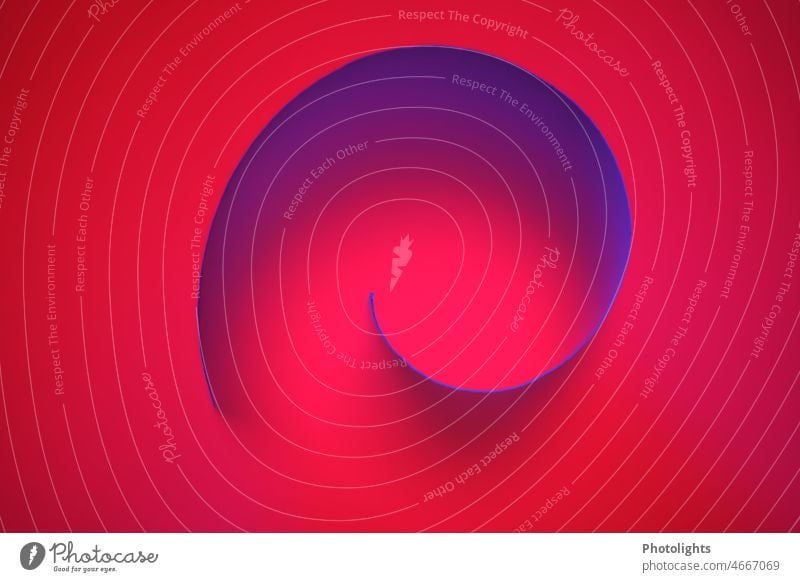 Sinuous blue shape on red background Copy Space right Copy Space left Graph Light Sign Geometry Line Design Background picture Illustration Interior shot