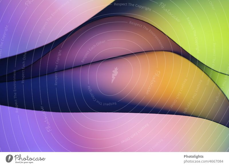 Curved lines on purple, green, yellow, orange, blue background pink Yellow Free space Style Copy Space Advertising shape Round Stripe Match Dividing line