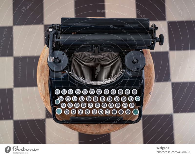 Vintage look typewriter Write Literature Typewriter fumble Letters (alphabet) vintage Oldschool Office Typing Language